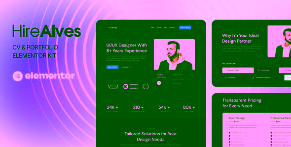 HireAlves CV and Portfolio Elementor Kit