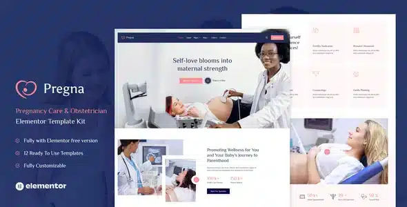 Pregna Prenatal Care and Obstetrician Elementor Kit