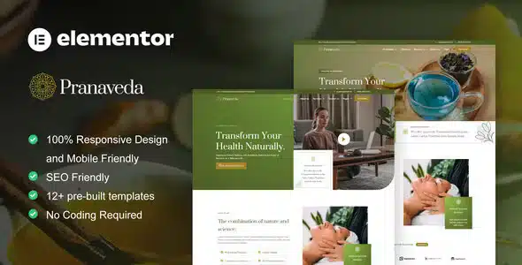 PranaVeda Ayurveda Treatment and Spa Elementor Kit