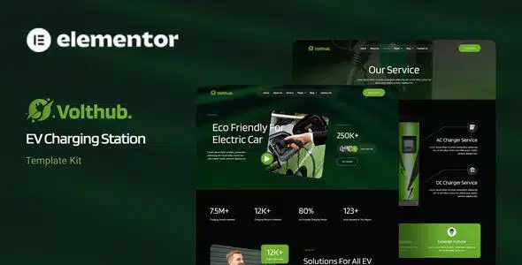 Volthub EV Charging Station Elementor Kit