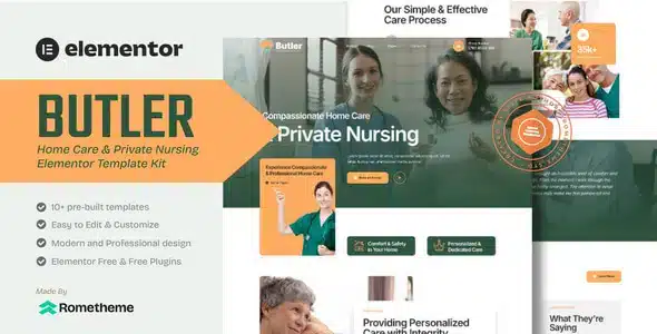 Butler Home Care and Private Nursing Elementor Kit