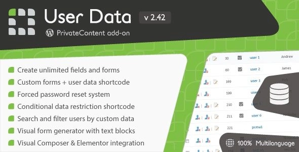PrivateContent - User Data Add-on